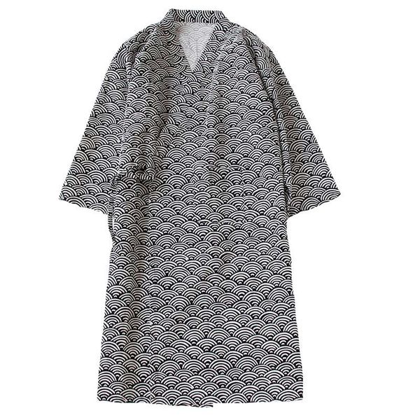 

men's sleepwear bathrobes nightgowns japanese pajamas kimono one-piece loose bathing sweat steaming pyjama, Black;brown