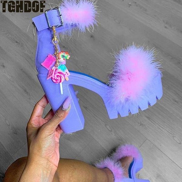 

dress shoes 2021 women coarse-heeled fur rubber sandalswomen womens platform heels mary janes high leather, Black