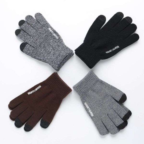 

gloves knitted touch screen for men and women in autumn winter, Blue;gray