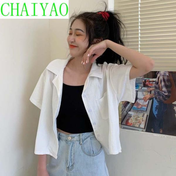 

women's jackets summer thin white shirt 2021 fashion design small foreign style short top, Black;brown
