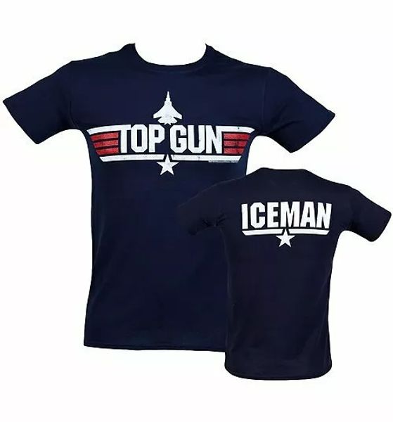 

official men's gun iceman t-shirt, White;black