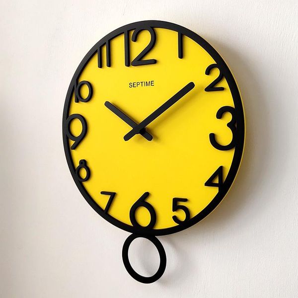 

wall clocks minimalist large clock nordic pendulum silent 3d wooden living room grande horloge murale modern home ab50wc