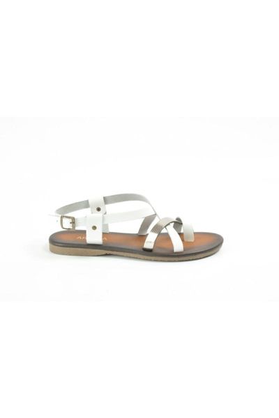 

sandals genuine leather flip-flop female white, Black
