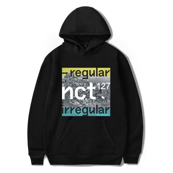

men's hoodies & sweatshirts nct 127 men/women fashion casual loose print hip hop hoodie sweatshirt top, Black