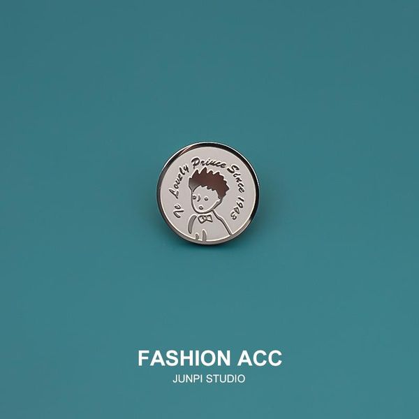 

pins, brooches fashion titanium steel prince brooch clothes jewelry bag pin dress coat accessories, Gray