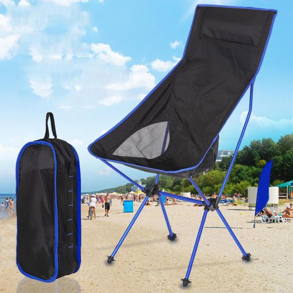 

outdoor ultralight folding moon chairs portable fishing camping backrest seat cushion beach chair garden office home furniture accessories