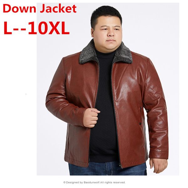 

Men's & Parkas Plus Size Warm Leather Jackets 90% White Duck Down Outwear Windproof Male Winter Fur Coat Men Parka, Black