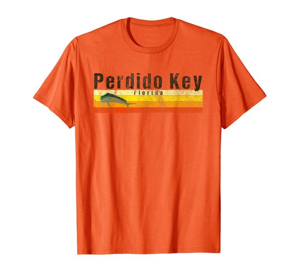 

perdido key, fl vintage style mahi-mahi fish t-shirt, White;black