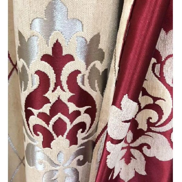 Cortina cortina imitação de cashmere de estilo europeia Cortinas para o quarto da sala de estar com padrões pretos Ginkgo