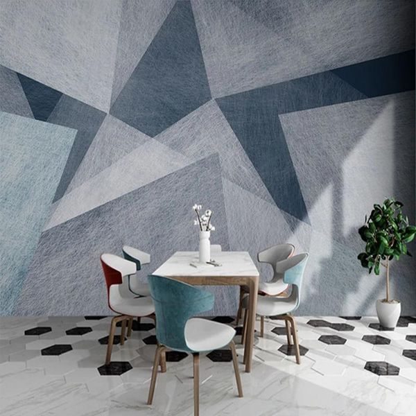 

wallpapers custom murals modern creative art geometric grey blue po wallpaper for bedroom living room sofa backrgound wall covering 3d