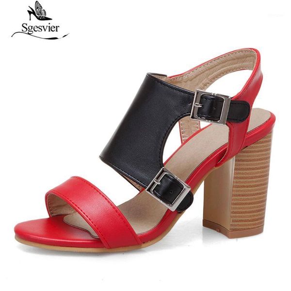 

sgesvier summer women sandals peep toe buckle strap concise high heel platform shoes woman office&career g1781, Black
