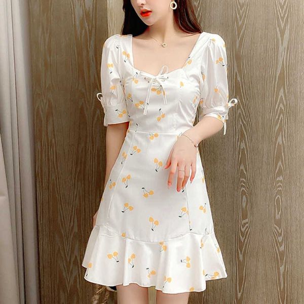 

casual dresses summer floral mini french elegant sweet fairy korean japan style kawaii chiffon women c7mr, Black;gray