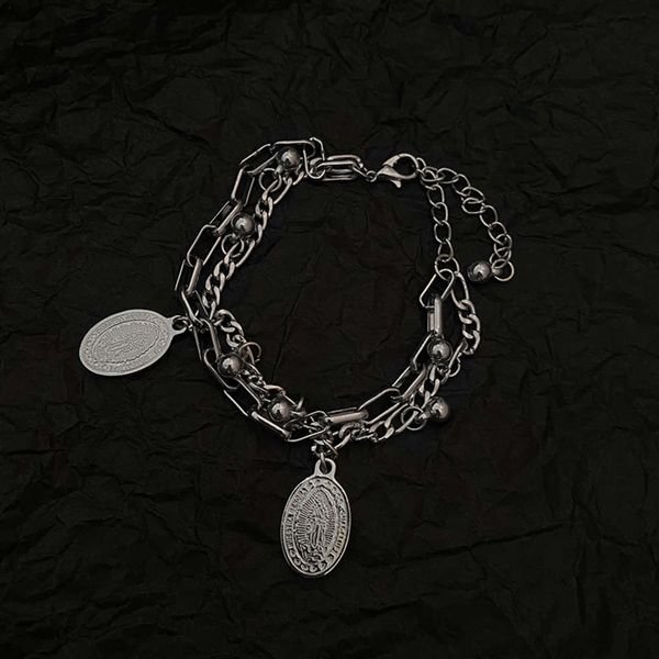 

indifference lovers women's korean ins niche design personality simple high-level feeling bracelet fashion accessories, Black