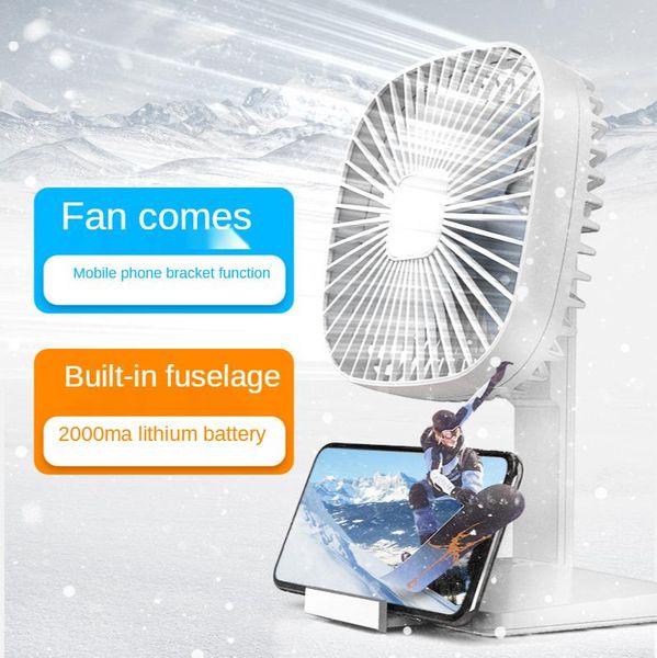 

electric fans usb with battery rechargeable handheld mini desk deskfan student dormitory strong wind silent