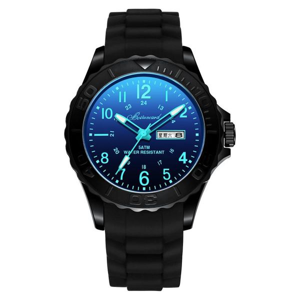 

wristwatches 2021 lovers luminous silicone watch with fashionable man quartz, Slivery;brown