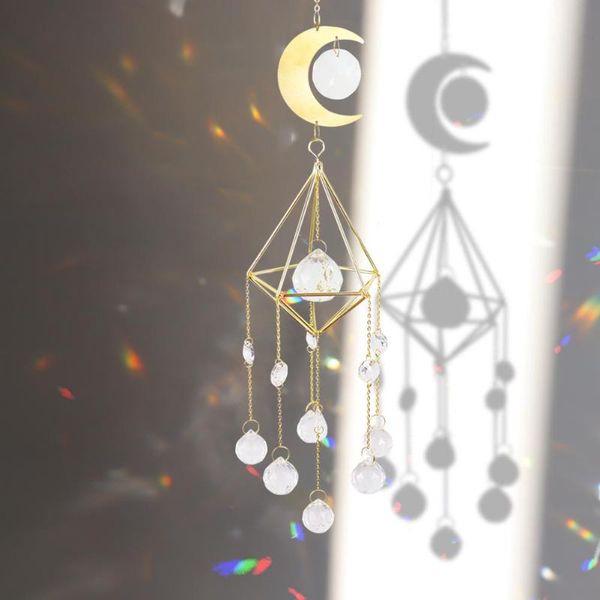 

decorative objects & figurines 2pcs crystals wind chime prism sun light catcher handmade jewellery garden hanging pendant ornament window cu