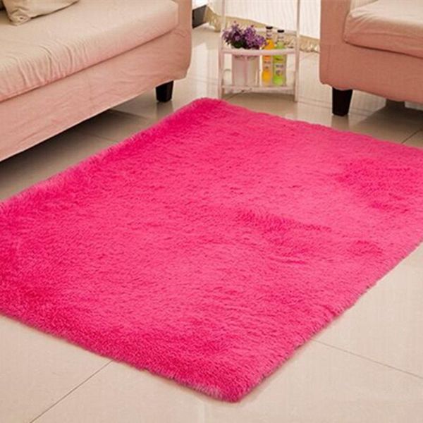 

carpets living room carpet european fluffy bedroom antiskid asoft faux fur area rectangle watermelon pink 80*160cm