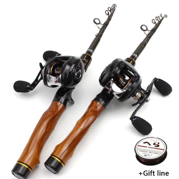 

2.1m fishing rod with reel casting and set travel lure trout 5-20g pocket rods boat