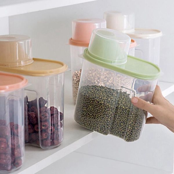 

storage bottles & jars 1.9/2.5l pp food box plastic clear container set with kitchen dried grains tank home daily supplies