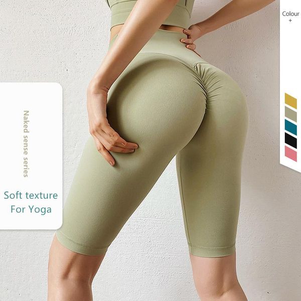 

yoga outfit traf 2021 nudity women's shorts fitness pants bicycle running training high waist hip lift leggings short femme