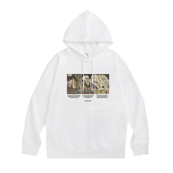 

ins autumn winter plush men's and women's fashion brand street hip hop hoodie couple loose coat, Black