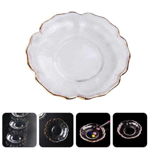 

nail art kits 1pc glass manicure paint tray transparent painting