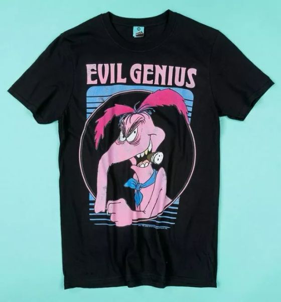 

official the raccoons cyril sneer evil genius black t-shirt, White;black