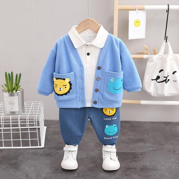 

cartoon printing childrens winter suit baby boy clothes suits for boys clothing coat shirt pant 3 pieces set 1 4, White