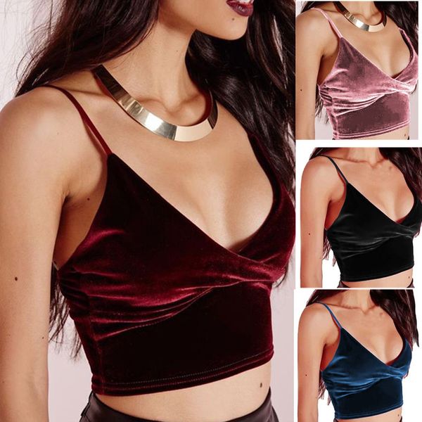 

women velvet camis crop vintage female harajuku sleeveless shirt casual camisole women tanks fitness for lady, White