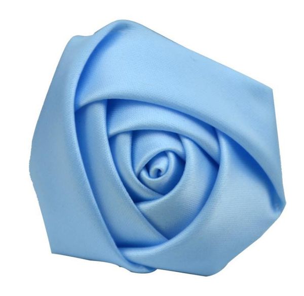 28 Cores Mini Fita de Cetim Rose Flower Acessórios Para Meninas Crianças Crianças Artesanal Rolled Tecido Flores para Cabelo Clip ou
