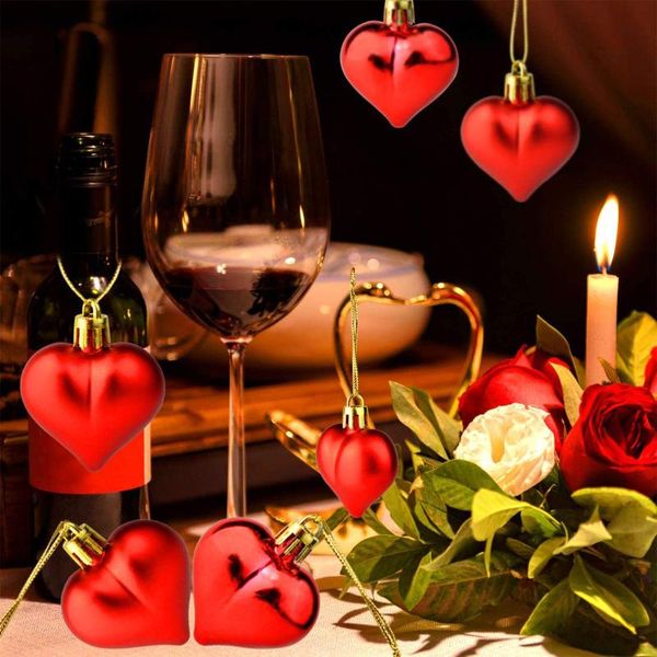 

24pcs christmas love balls set valentine's day bright matte ball hanging ornaments for holiday wedding party home decor decoration