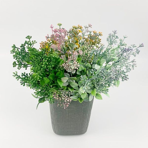 

decorative flowers & wreaths eucalyptus leaves with fruit 7 forks artificial plastic flower simulation plant fall wedding holidays decorated