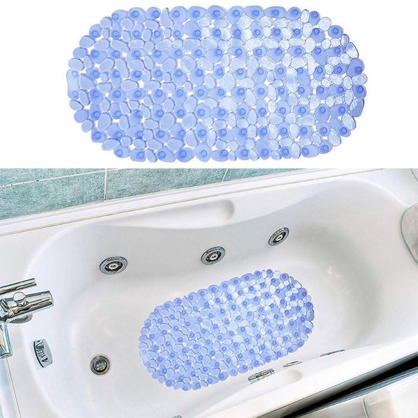 

bath mats bathroom non-slip floor mat pvc thicken pebble anti-skid shower foot pad transparent with suction cup