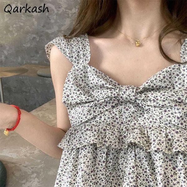 

casual dresses sleeveless dress women mini summer kawaii design students korean style sweet simple a-line vestidos girls floral est, Black;gray