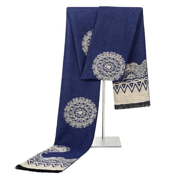 

scarves vintage brand scarf autumn winter soft warm paisley lucky tree print fashion for men women decoration, Blue;gray