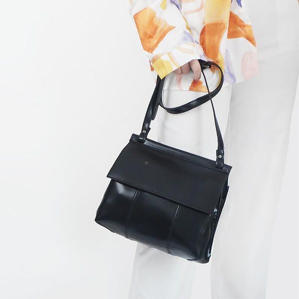 

backpacks shiny2021 messenger shoulder korean ins women's fashion flip bag