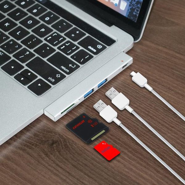 

hubs usb c hub dual type adapter dock with pd charger sd/tf slot for pc docking station