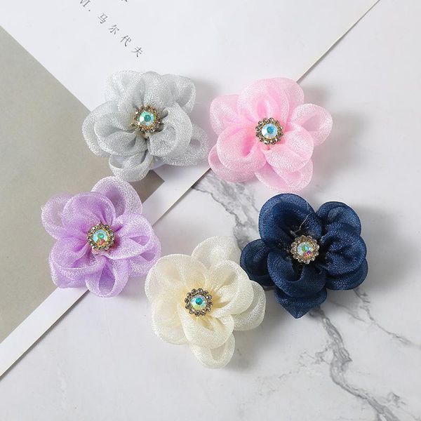 

decorative flowers & wreaths 10pcs 4cm flower pearl center sharp hair accessories for girl fashion accessory no hairclip headband