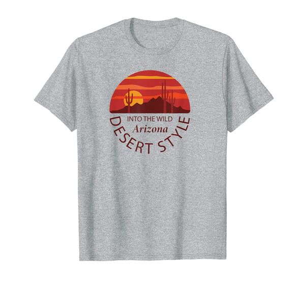 

arizona into the wild desert style hiking camping tshirt, White;black