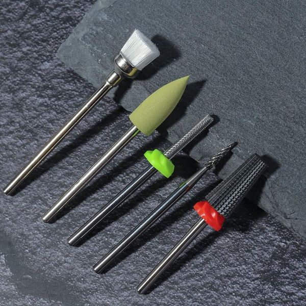 

nail art kits 2021 polishing head set manicure tungsten steel head, straight grooved teeth two-way removal and