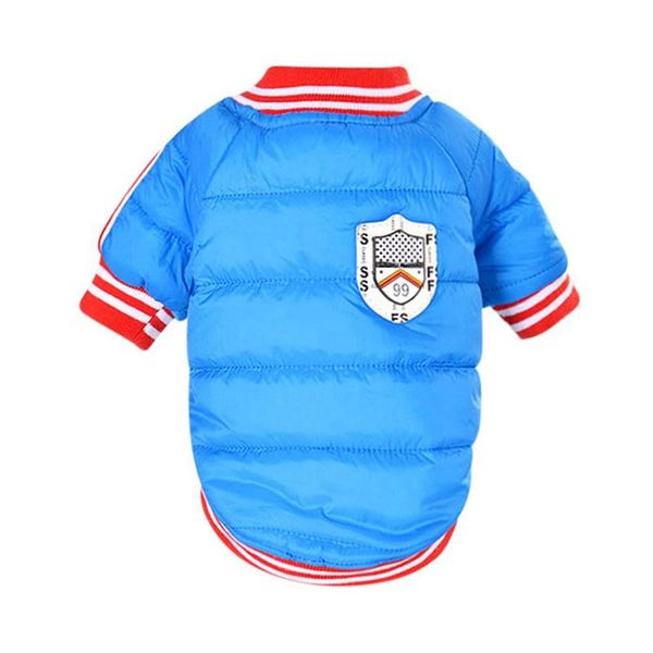 

dog apparel autumn winter waterproof pet costume warm printed cotton padded jacket thickening solid color clothes