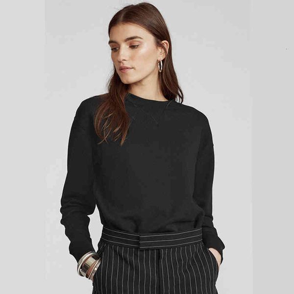 

women's hoodies & sweatshirts 100% cotton small horse fashion comfortable embroidery pure color long sleeves sweatshirt clothing for te, Black