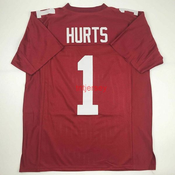 

custom new jalen hurts oklahoma red college stitched football jersey add any name number, Black