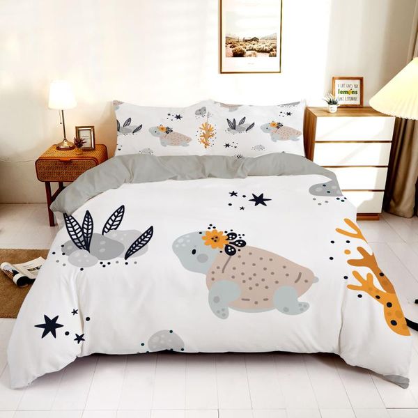 

bedding sets concise luxury duvet cover  king 240x220 size cute animal printed set home textiles quilt with pillowcase