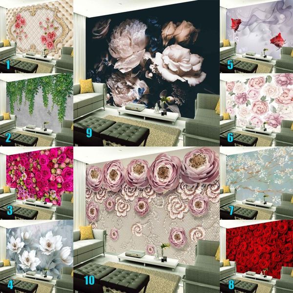 

wallpapers custom 3d wallpaper three-dimensional rose soft bag art mural living room tv background self adhesive european decor