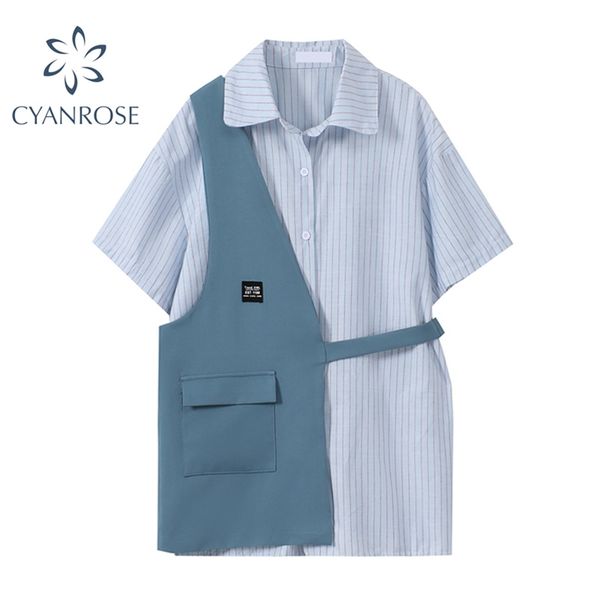 

woman blouses summer fashion vintage design korean turn down collar cardigan long sleeve oversized women shirts 210430, White