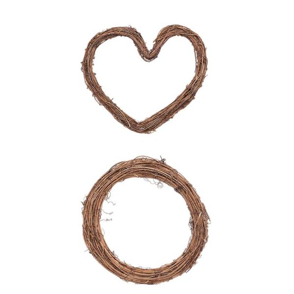 

decorative flowers & wreaths 2pcs rattan wreath frames heart christmas round rings