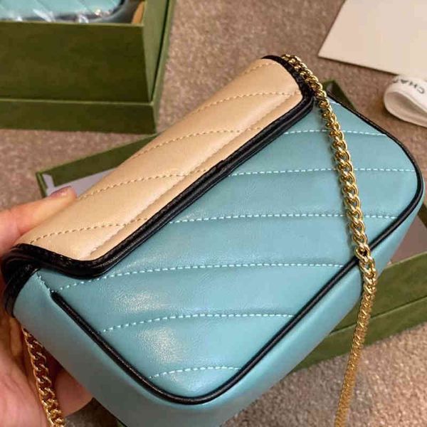 

new stripe fashion designer single shoulder diagonal span marmont bag small square love mini chain