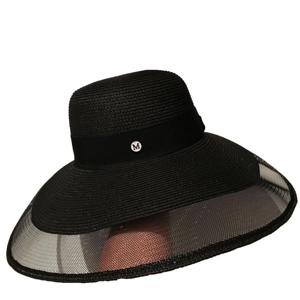 

beanie/skull caps hat lady summer sun shading big brim straw mesh seaside holiday beach, Blue;gray