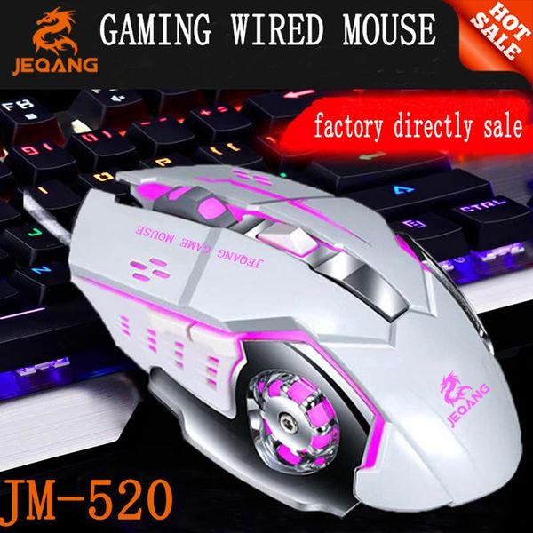 

mice wired gaming mouse usb computer rgb mause gamer ergonomic 6 button 1600dpi led silent game for pc laptop